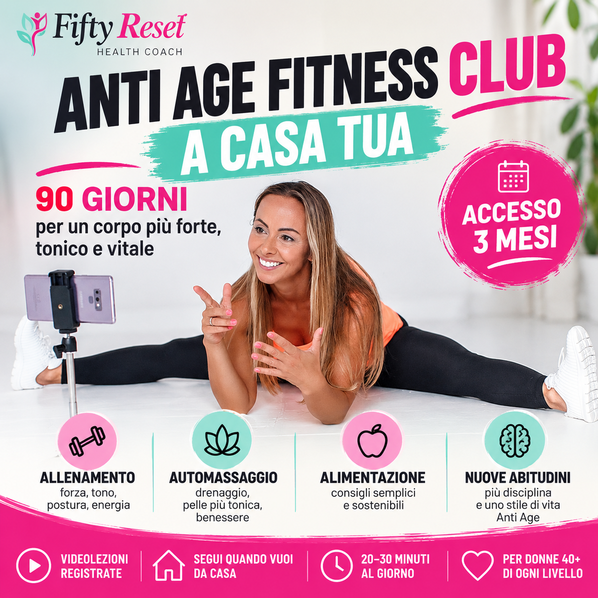 FIFTY RESET – 90 DAY ANTI-AGE CHALLENGE.  90 GIORNI PER SENTIRTI 10 ANNI PIÙ GIOVANE